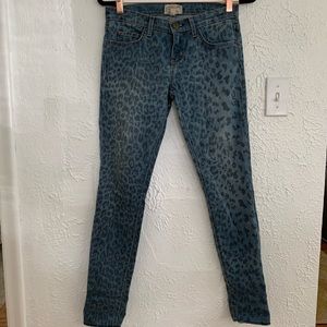 Current Elliott leopard skinny jeans